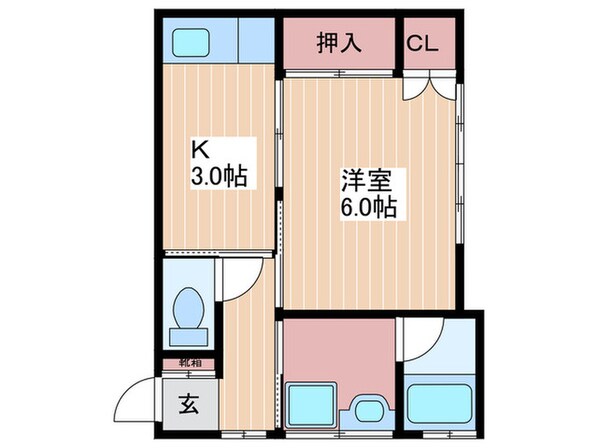 沖野アパートの物件間取画像